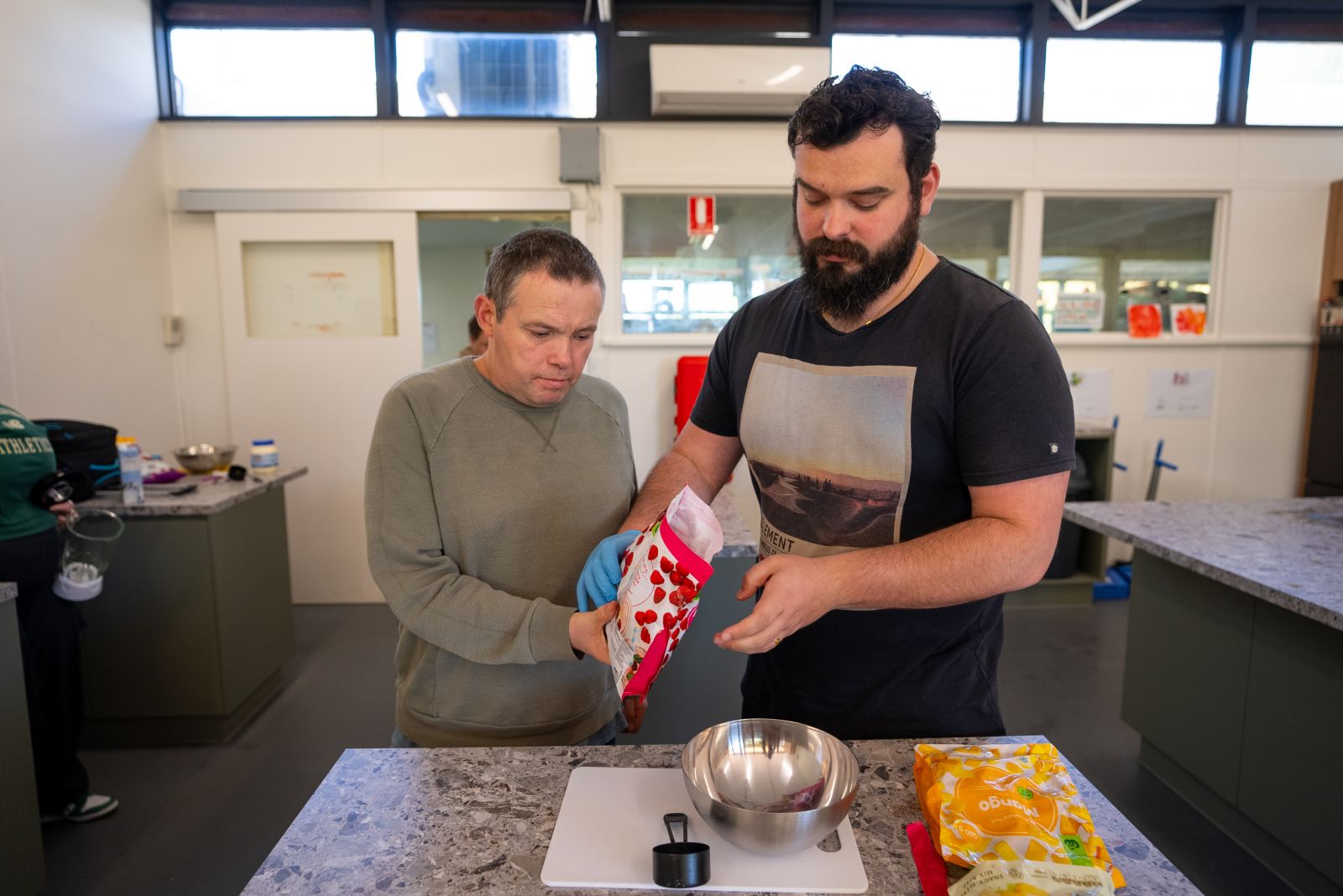 Cooking up a storm in our shiny new kitchen!