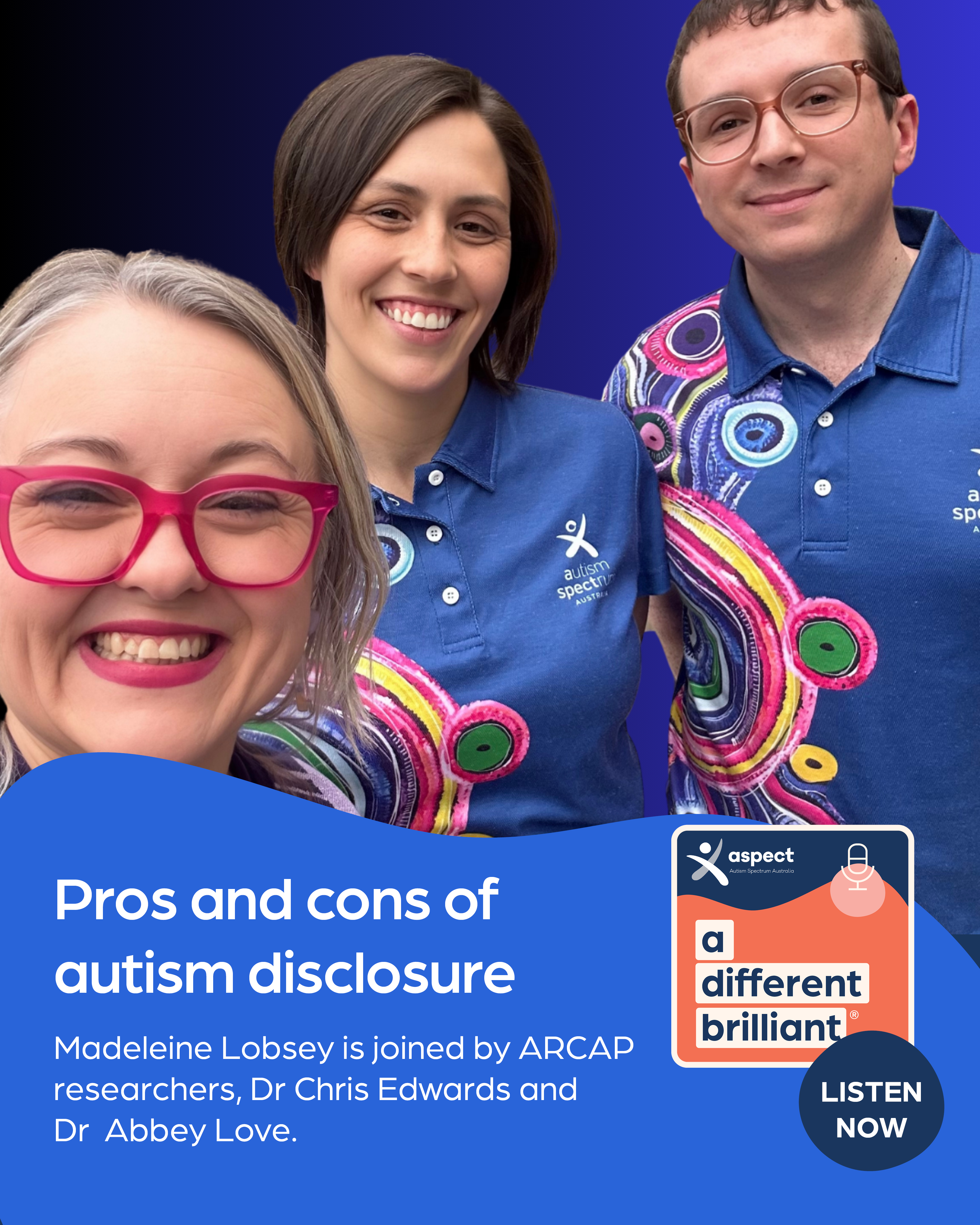 Pros and cons of autism disclosure podcast image