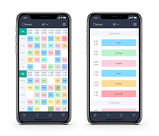 Mobile schedule structured supports